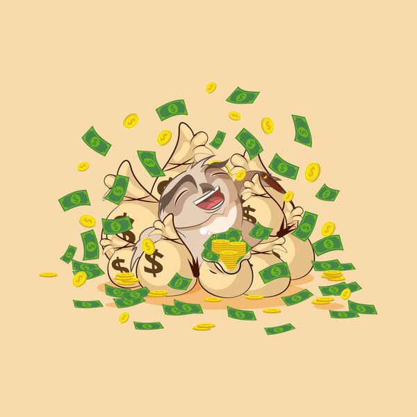 owl sticker emoticon celebrates profits dollars