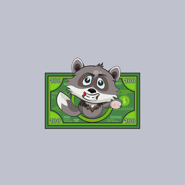 wolf cub pup sticker emoticon in pup money