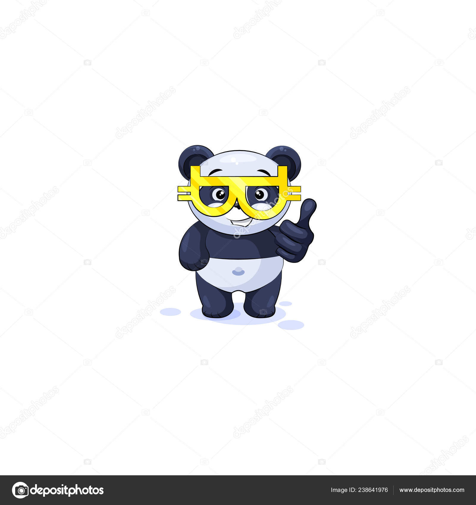 Panda thumbs up with glasses crypto currency Stock Vector by  ©MarynaBolsunova 238641976