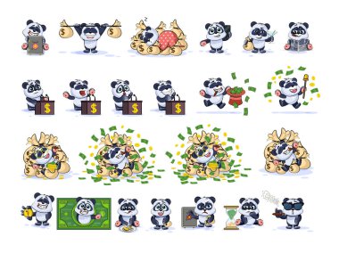 Set takımı toplama ayı panda etiket ifade