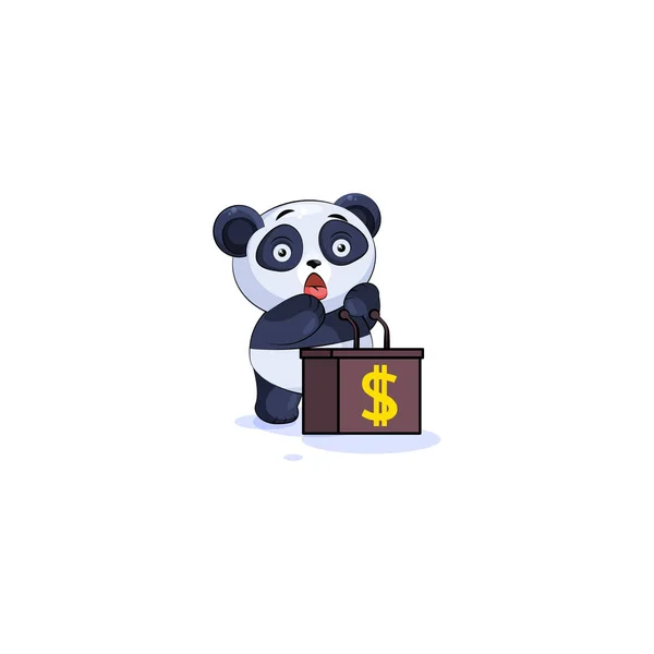 Ομιλητής ρήτορας emoticon αυτοκόλλητο Panda — Διανυσματικό Αρχείο