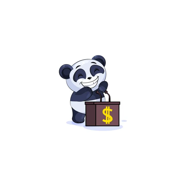 Panda sticker emoticon achter podium — Stockvector