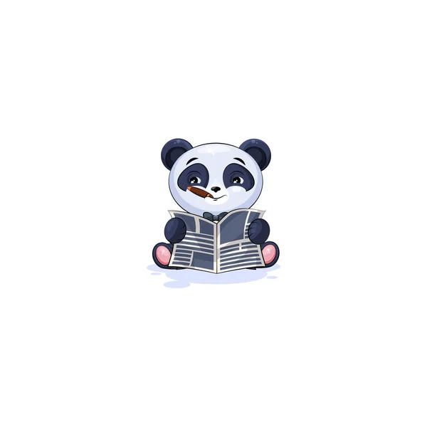 Panda met sigaar krant lezen — Stockvector