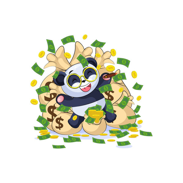 panda sticker emoticon lies and celebrates