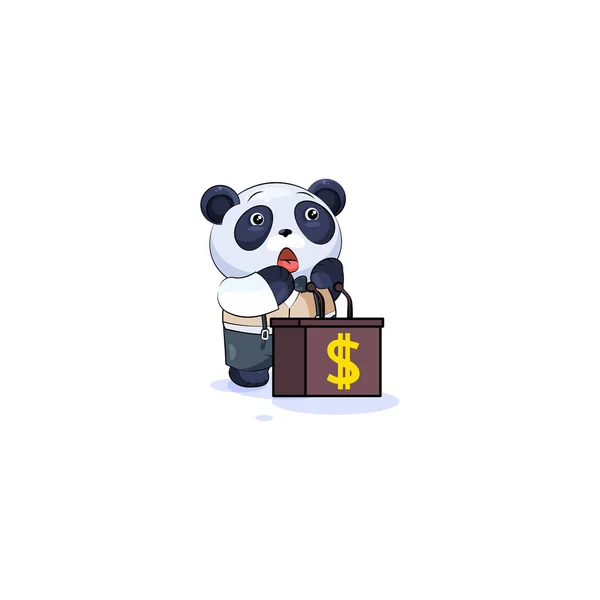 Панда в діловому костюмі оратор доповідач — стоковий вектор