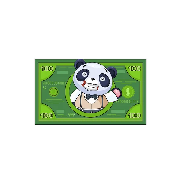 Panda in business suit money profit dollar — Stock Vector