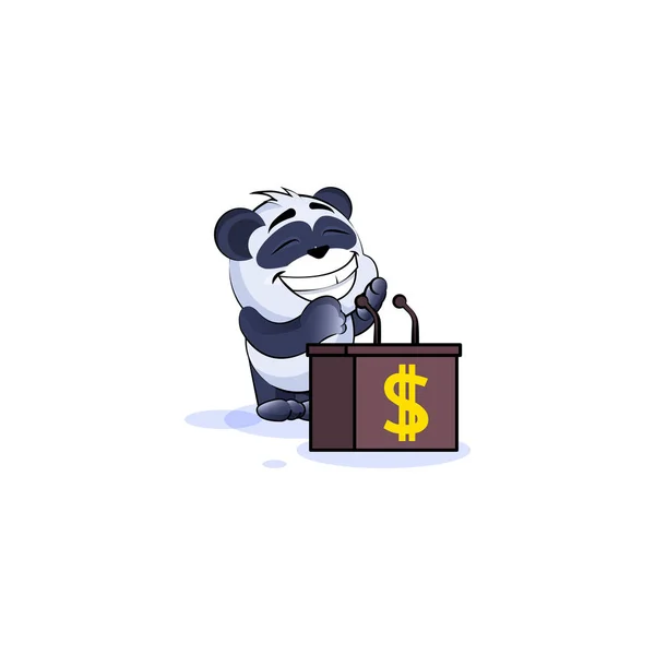 Pandabär-Redner hinter Podium — Stockvektor