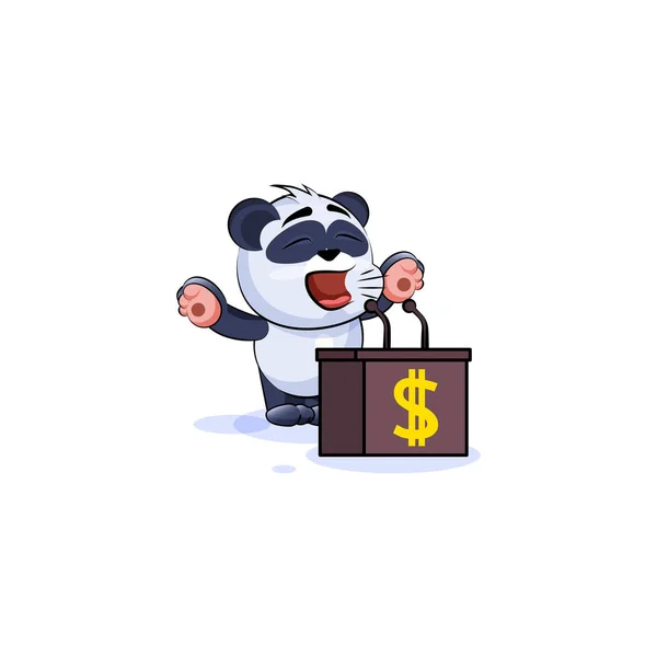 Panda Červená nálepka emotikonu řečník reproduktor — Stockový vektor