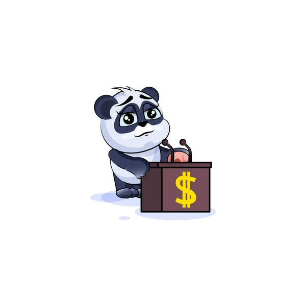 Panda bear klistermärke uttryckssymbol Utbildningspresentation — Stock vektor