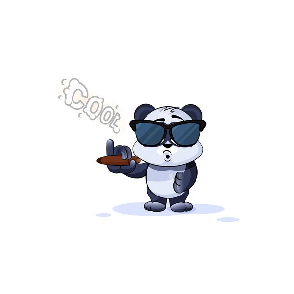 Панда ведмідь в сонцезахисних окулярах курильна сигара — стоковий вектор