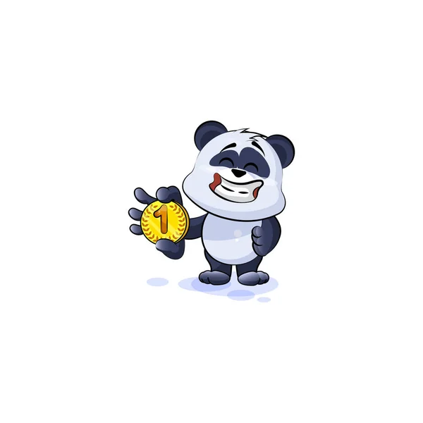 Panda bear business cryptocurrency coin money — Wektor stockowy