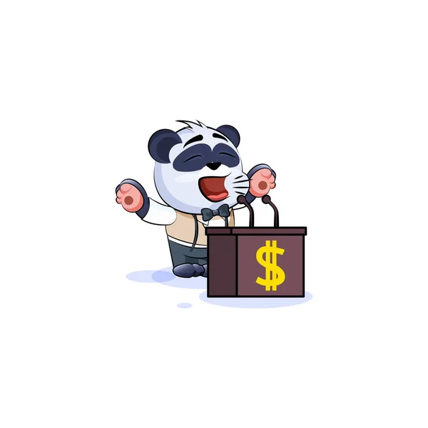 Panda bear in business suit orator speaker — Stock vektor