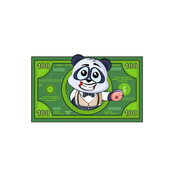 Panda bear in business suit profit dollar — Stock Vector