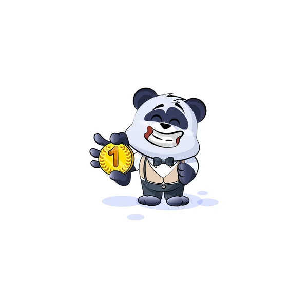 Panda bear in business suit cryptocurrency money — Stock Vector