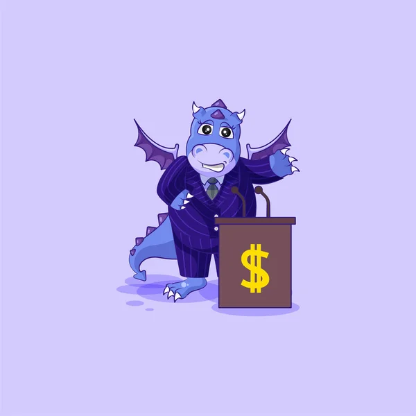 Dragón en traje de negocios presentación de formación — Vector de stock