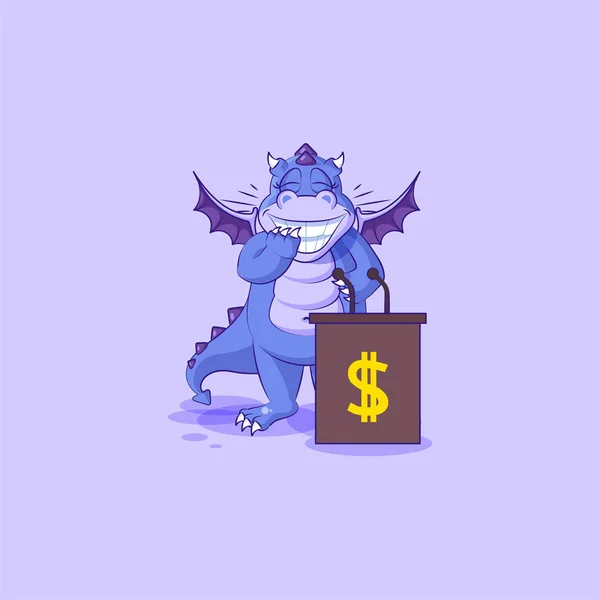 Pegatina de dragón emoticono entrenamiento presentación — Vector de stock