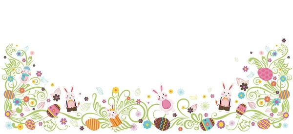 Glückliche Ostern gefärbte Ostereier weißen Hintergrund — Stockvektor