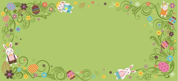 Happy Easter green background — Stock Vector
