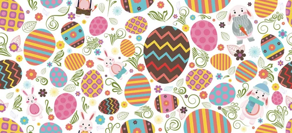 Happy Easter colored Easter eggs — Stock Vector