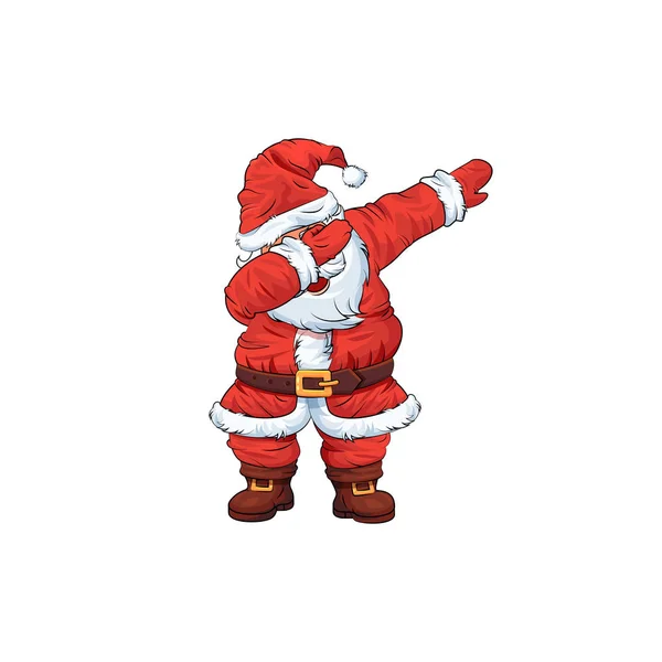 Santa Claus character dancing dab step — Stock Vector