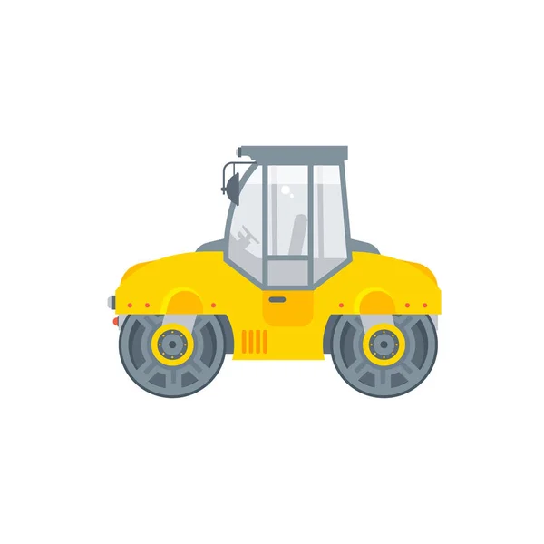 Asphalt paver machine illustration side view — Stock Vector