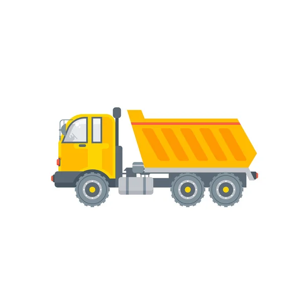 Kipper truck illustration side view in flat style — Stock Vector