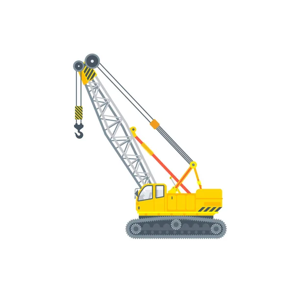 Συνέλευση crawler crane εικονογράφηση πλευρική θέα — Διανυσματικό Αρχείο