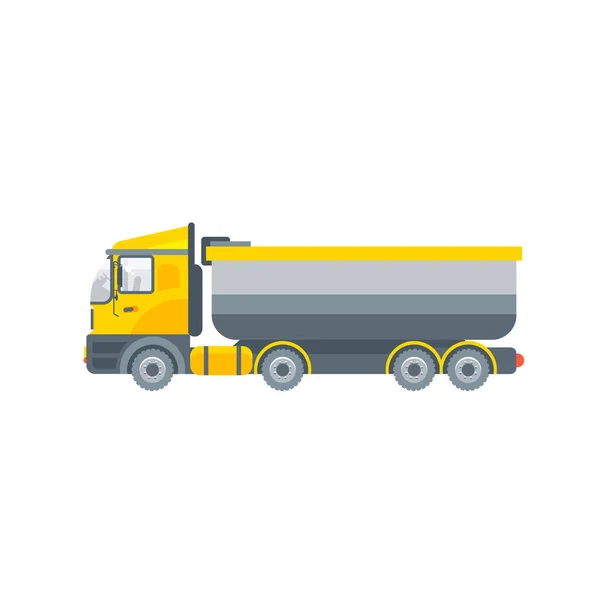 Truck tractor for grit transportation side view — Stock Vector