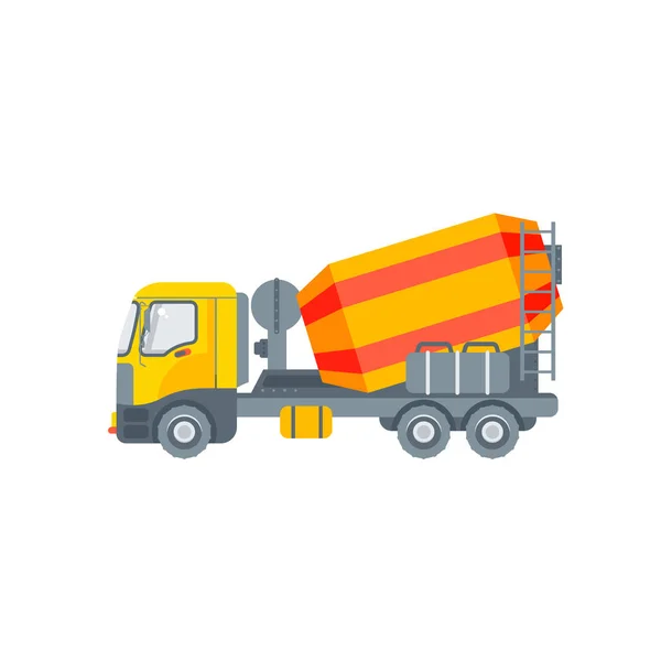 Betoniera camion illustrazione vista laterale — Vettoriale Stock