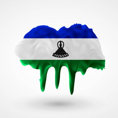 izole vektör renkleri boyalı Lesoto bayrağı