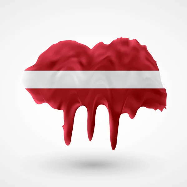 Vector aislado bandera de Letonia colores pintados — Vector de stock