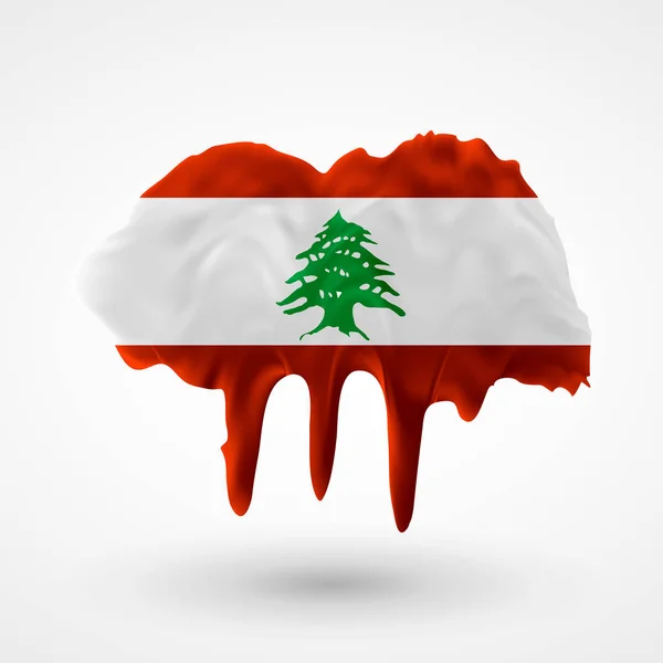 Vector geïsoleerd vlag van Libanon kleuren geschilderd — Stockvector
