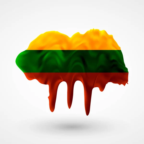 Vector aislado bandera lituana pintada colores — Vector de stock