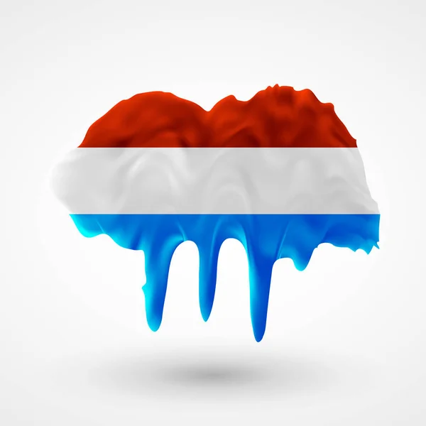 Vector aislado Bandera de Luxemburgo colores pintados — Vector de stock