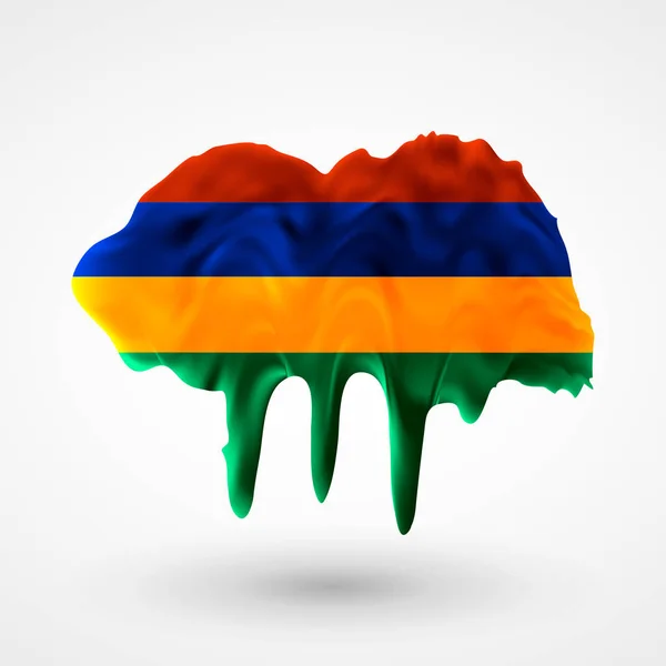 Vektor, samostatný vlajka Mauricia malované barvy — Stockový vektor
