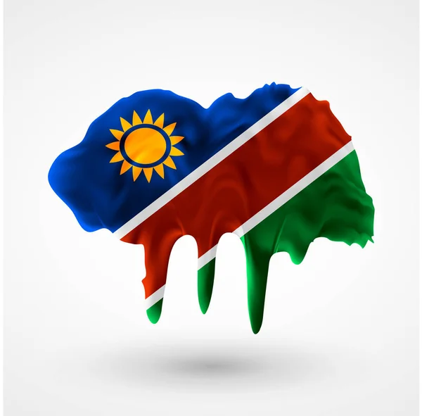 Vector aislado Bandera de Namibia pintada de colores — Vector de stock