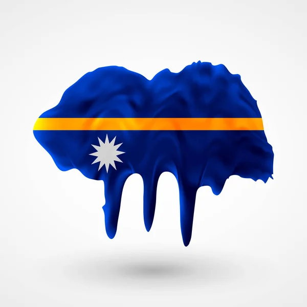 Vector aislado Bandera de colores pintados Nauru — Vector de stock