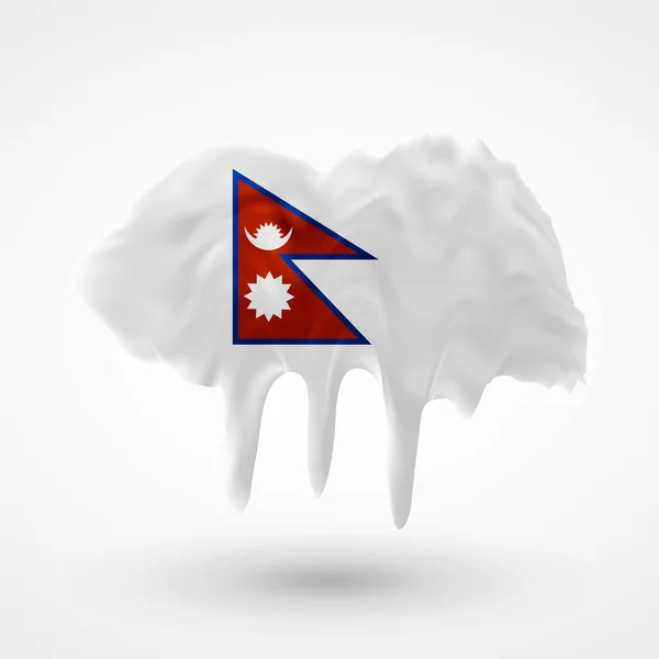 Vector aislado Bandera de Nepal pintada de colores — Vector de stock