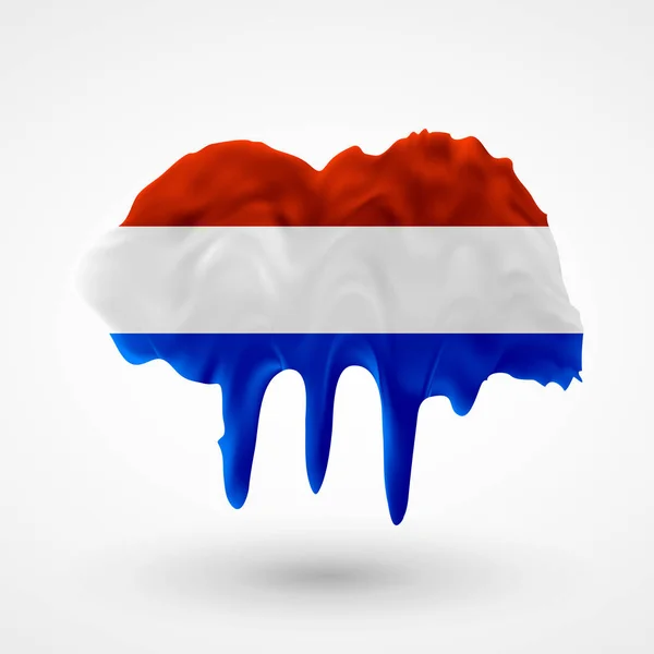 Isolated Flag of the Netherlands painted colors — Stock Vector