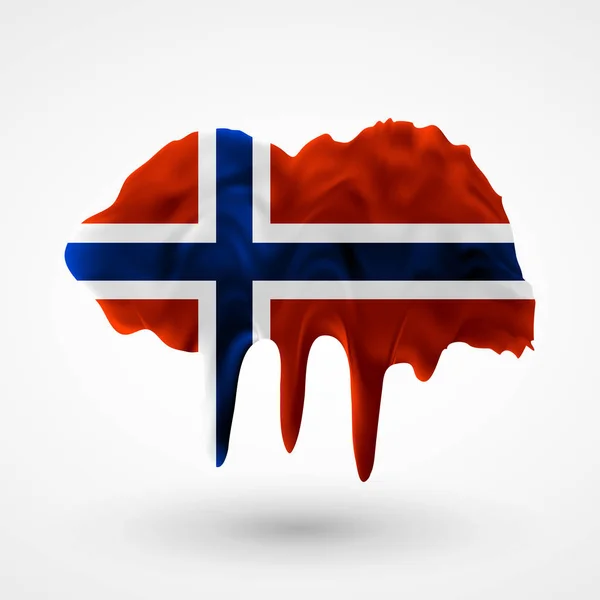 Vector aislado bandera noruega pintada colores — Vector de stock