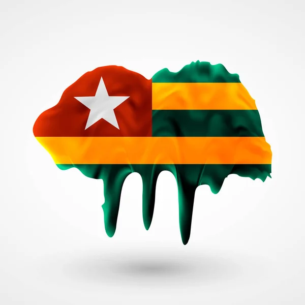 Vektor isolierte Flagge von Togo bemalten Farben — Stockvektor