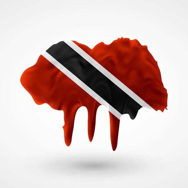 Vector Bandera de Trinidad y Tobago pintada de colores — Archivo Imágenes Vectoriales