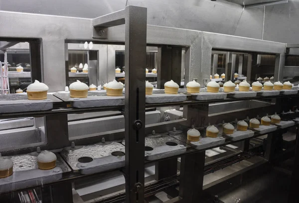 ice cream on a conveyor belt