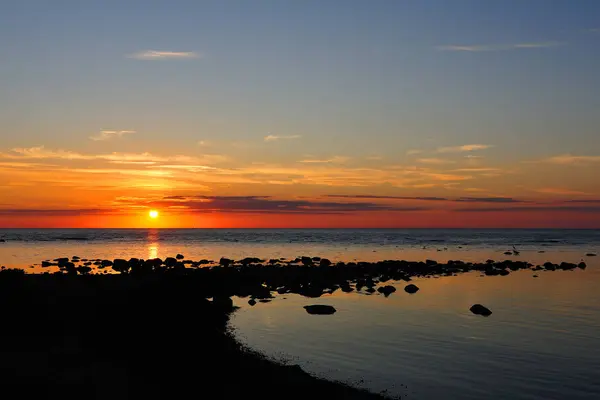 Sonnenuntergang Der Ostsee Schweden Bei Gotland — Stockfoto