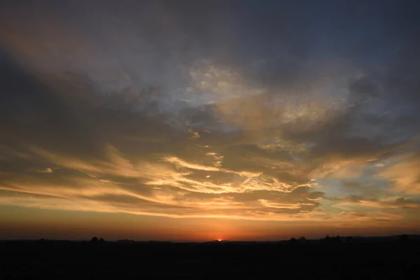 Lever Soleil Avec Ciel Dramatique — Photo