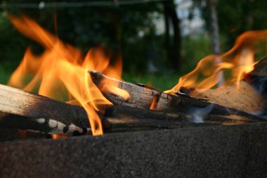 Ateşte yemek pişirmek.