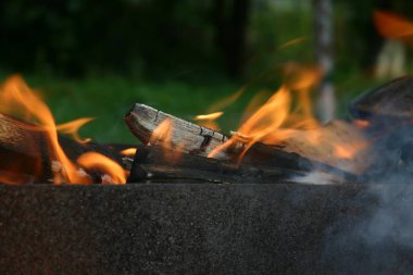 Ateşte yemek pişirmek.