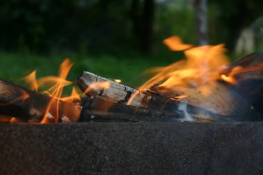 Ateşte yemek pişirmek.