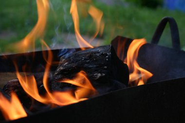 Ateşte yemek pişirmek.