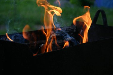 Ateşte yemek pişirmek.